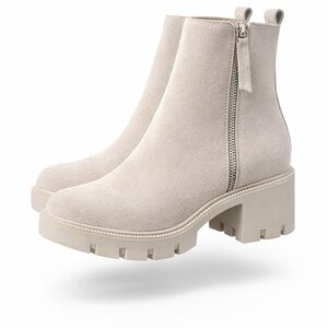 $120 New in Box Steve Madden suede Convinced Cream Ankle Booties sz 10
